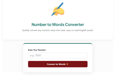 Numbers to Words Converter