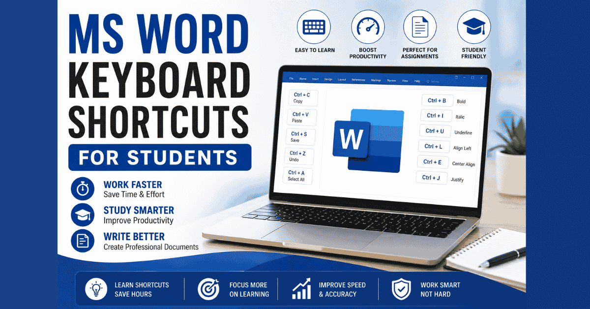 Students Using Ms Word MS Word Keyboard Shortcuts for Students on Aspirian.pk - Aspirian.PK