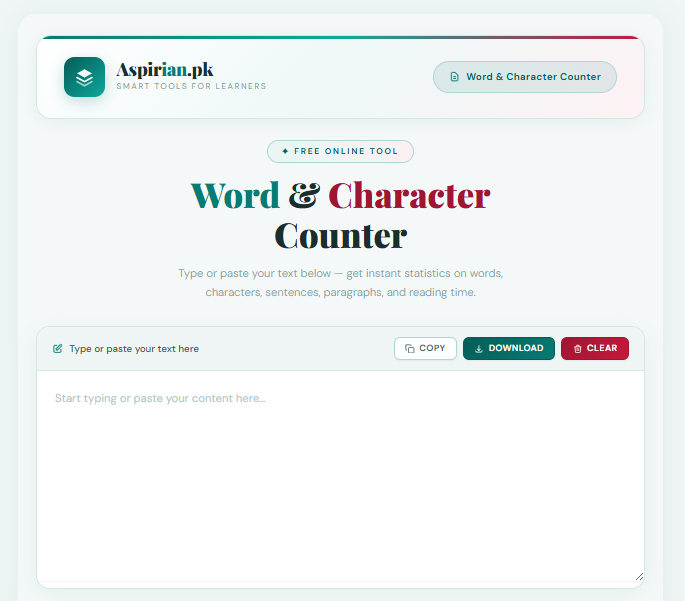 Word & Character Counter Online Tool