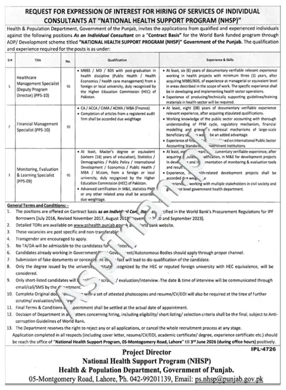 National Health Support Program NHSP Jobs