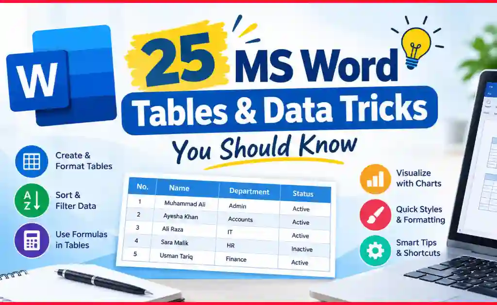 25 MS Word Tables and Data Tricks
